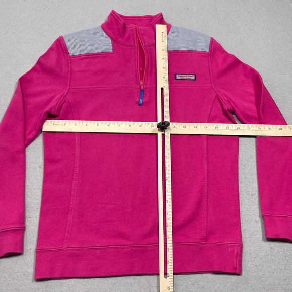 Vineyard‎ Vines 1/4 Zip Women’s XS Pullover Sweater Sweatshirt Pink Pocket - Picture 5 of 13